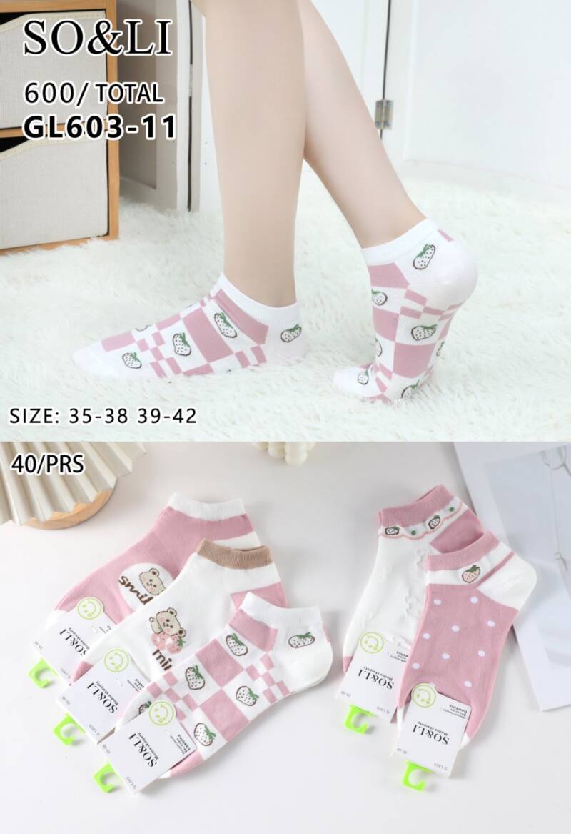 Skarpety damskie Roz 35-42, Mix kolor Paczka 40 szt